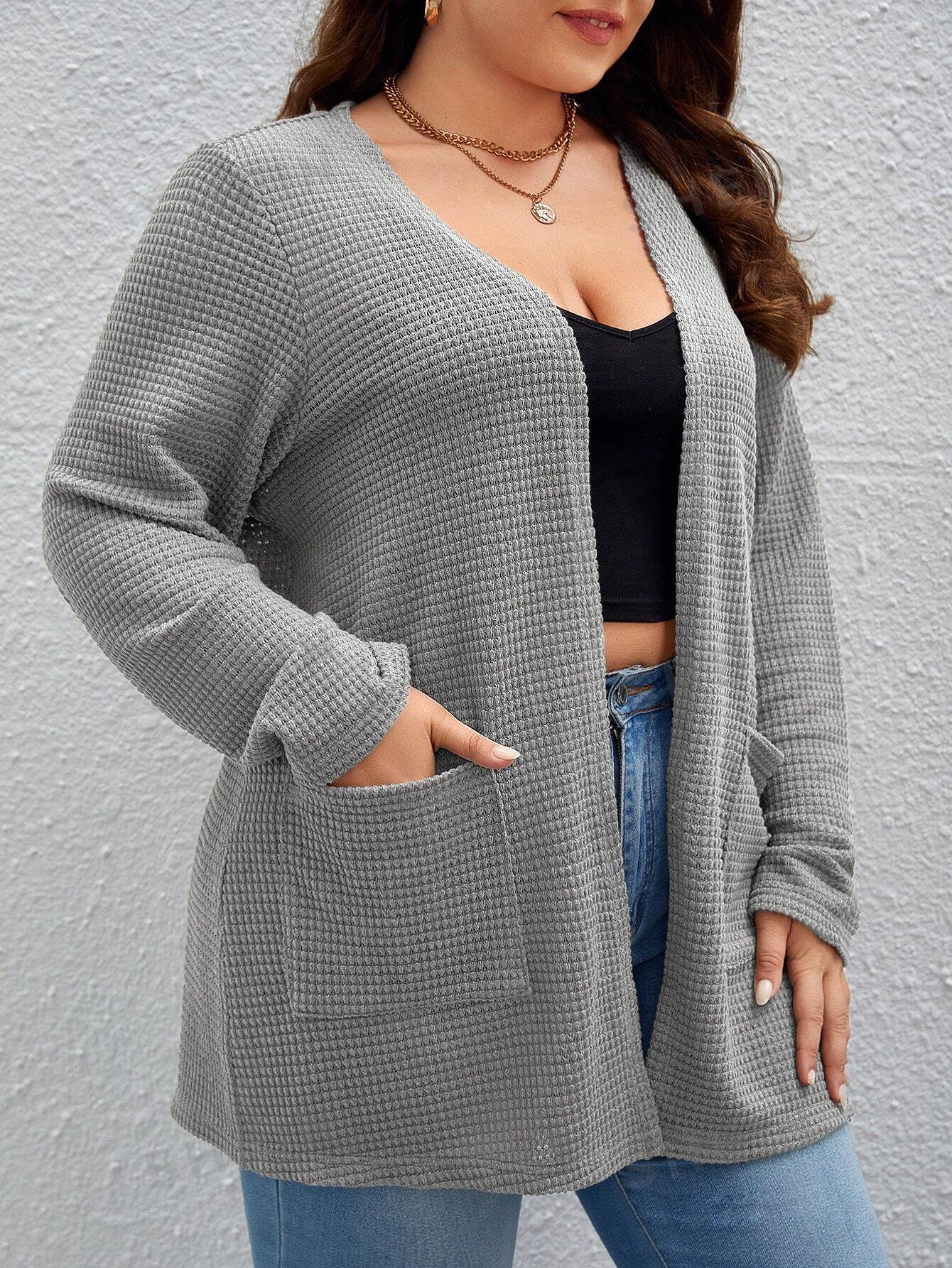 Cardigan Com Bolsos Malha