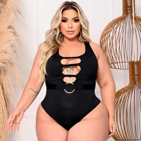 Body Plus Size Argola Decotado Com Bojo