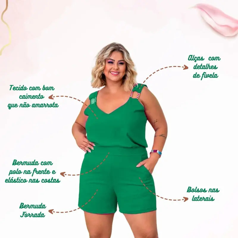 Conjunto Plus Size Regata e Short Meia Coxa